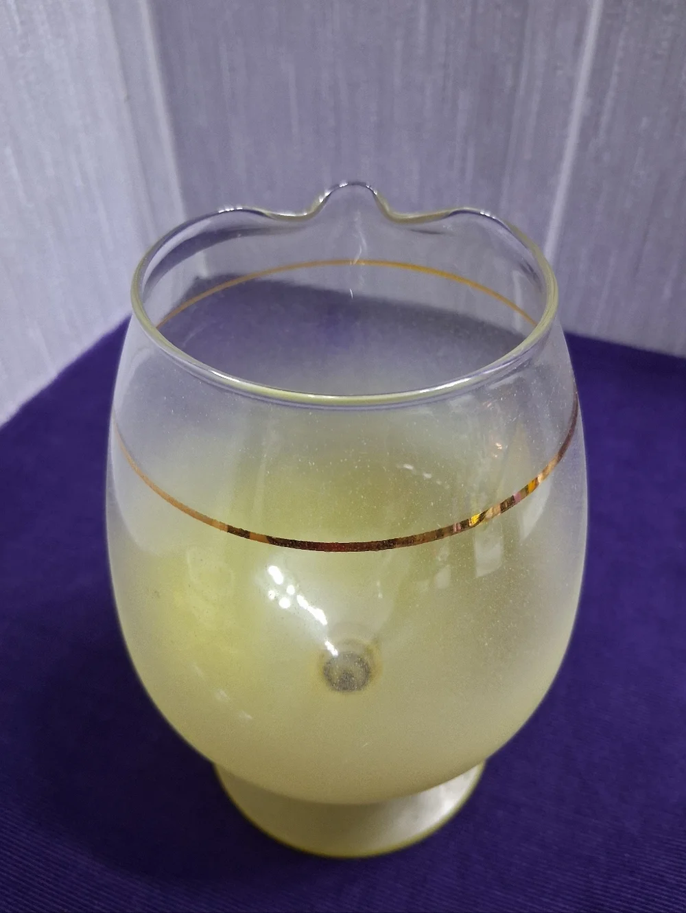 Vintage Blendo Cocktail Snifter Pitcher Yellow With Gold Band MCM